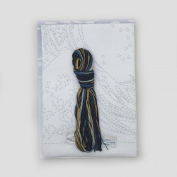 Sashiko embroidery kit with The Great Wave off Kanagawa by Hokusai