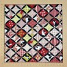 Tissu chats et motifs géométriques japonais