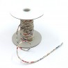 2mm diameter cotton cord creme white with red and blue flowers