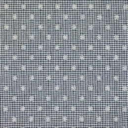 Tissu japonais coton tissé petits carrés noirs et blancs