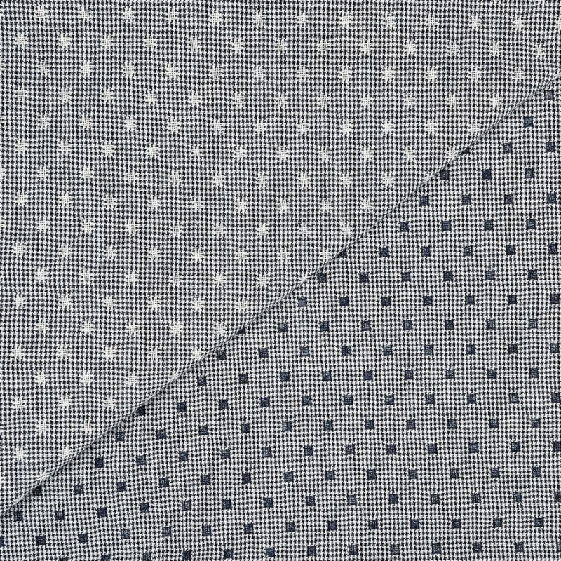 Woven Japanese fabric with black and white small squares