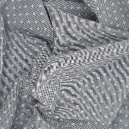 Woven Japanese fabric with black and white small squares