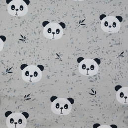 Jersey pandas coton élasthanne gris (largeur 156cm)