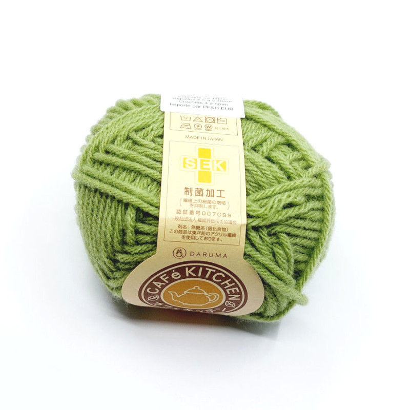 Daruma Café Kitchen leaf green tawashi yarn – Japanese scrubby yarn