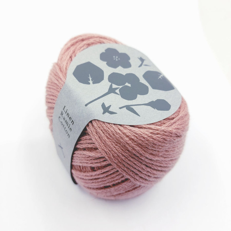 Linen ramie cotton yarn - Old rose (N°5)