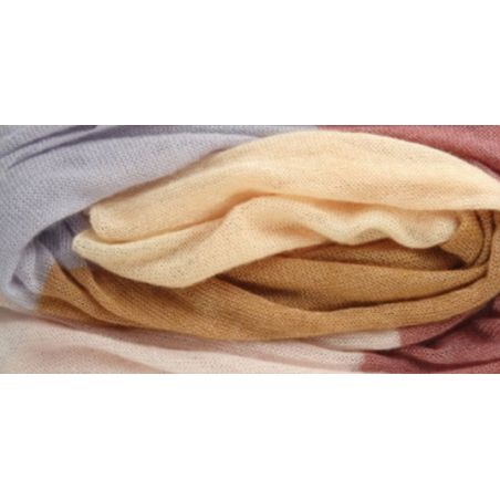 Kit tricot écharpe Osaka couleurs naturelles en soie et mohair