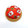 Red pin cushion with manekineko patterns