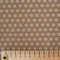 Light brown asanoha pattern Japanese cotton fabric