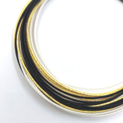 Pack fils mizuhiki dorés, noirs et blancs (2x90cm par couleur)