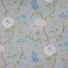 Grey peonies and chrysanthemum fabric
