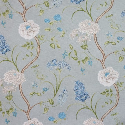 Grey peonies and chrysanthemum fabric