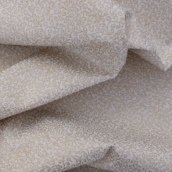 Tissu blanc cassé et doré petits arabesques
