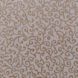 Tissu blanc cassé et doré petits arabesques