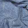 Tissu japonais fond bleu vagues en points blancs