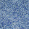 Tissu japonais fond bleu vagues en points blancs