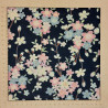 Light Japanese cotton fabric in black with cherry blossom patterns