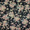 Light Japanese cotton fabric in black with cherry blossom patterns