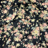 Light Japanese cotton fabric in black with cherry blossom patterns