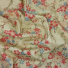 Tissu japonais coton fin beige sable fleurs de cerisier