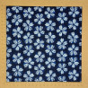 Light Japanese cotton fabric in dark blue with cherry blossom patterns shibori spirit