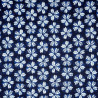 Light Japanese cotton fabric in dark blue with cherry blossom patterns shibori spirit