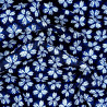 Light Japanese cotton fabric in dark blue with cherry blossom patterns shibori spirit