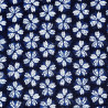 Light Japanese cotton fabric in dark blue with cherry blossom patterns shibori spirit