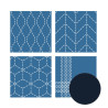 Sashiko kit 4 coasters midnight blue (without thread and needles)