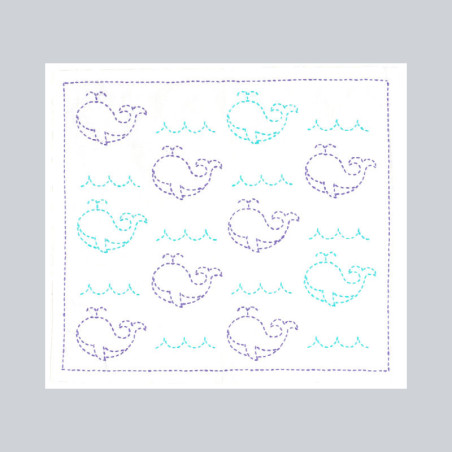 Kit sashiko enfant baleines