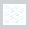 Kids's friendly sashiko kit whales patterns