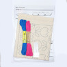 Kids's friendly sashiko kit blue and pink tulips