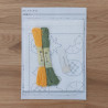 Kids's friendly sashiko kit yellow and green pinapples