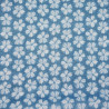 Light Japanese cotton fabric in light blue with cherry blossom patterns shibori spirit