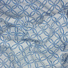 Tissu japonais blanc motifs shippo en bleu esprit shibori