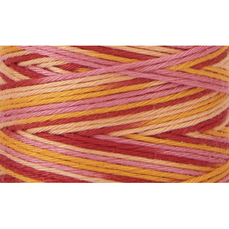 Fil sashiko mix rouge orange et rose 30m