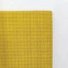 Coupon sashiko 50cm x 108cm de toile jaune moutarde pour motifs style hitomezashi