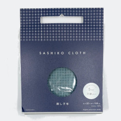 Coupon sashiko 50cm x 108cm de toile bleu gris pour motifs style hitomezashi