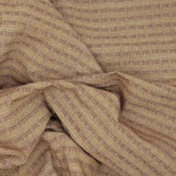 Mustard and bordeaux Japanese yarn dyed cotton with square patterns