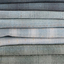 Coton tissé japonais vert et beige à carreaux