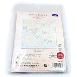 Kit sashiko chrysanthèmes colorés