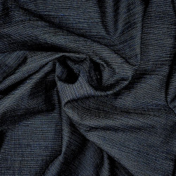 Midnight blue yarn dyed cotton with fine stripes