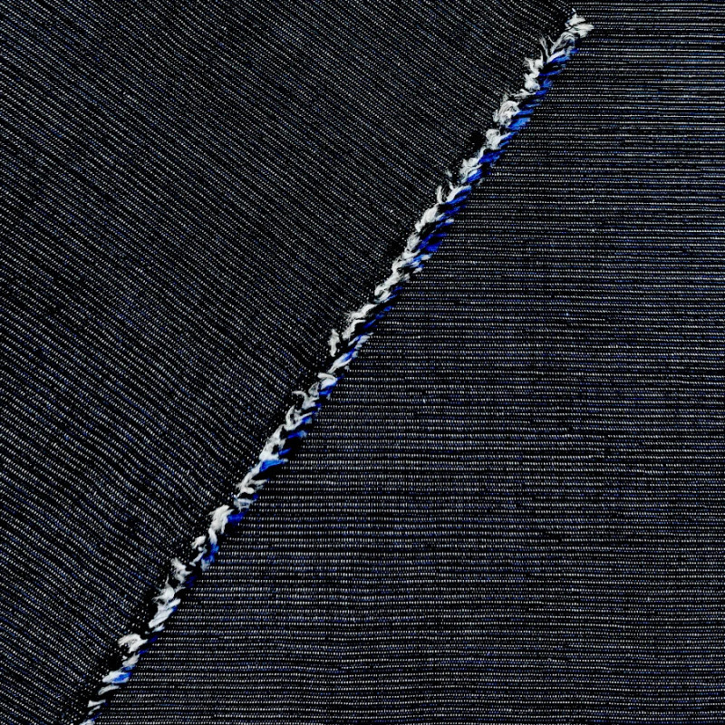 Midnight blue yarn dyed cotton with fine stripes