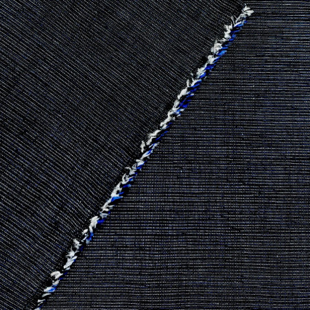 Midnight blue yarn dyed cotton with fine stripes