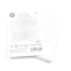 Hanafukin sashiko sampler white patterns whirlwind