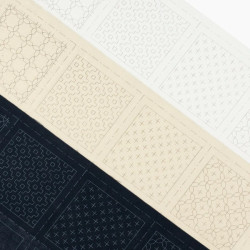 Kit sashiko 4 dessous de verres écru hitomezashi (sans fil ni aiguille)
