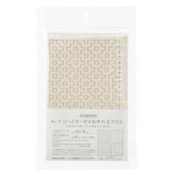 Kit sashiko 4 dessous de verres écru hitomezashi v1 (sans fil ni aiguille)