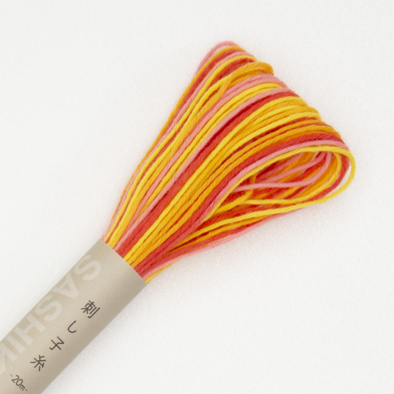 Sashiko thread yellow orange pink red gradient thread 20m (75)