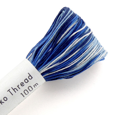 Fil blanc, bleu ciel, bleu et bleu marine pour sashiko 100m (151)