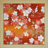 Rusty Japanese fabric with white and light red cherry blossom patterns
