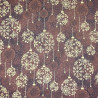 Tissu marron boules de Noël marron et or